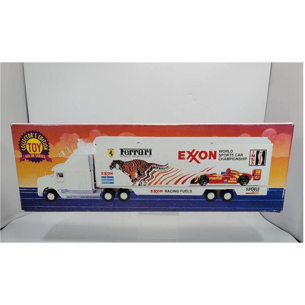 Vintage 1995 Exxon Race Car Carrier Ferrari Graphics World Sports Car Light Up